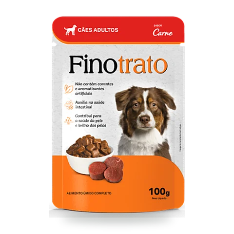 Embalagem Finotrato Sachê Cães Adultos Carne 100g